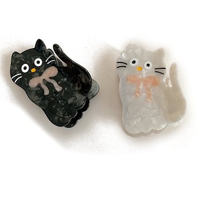 Заколки для волос с когтями из ацетата целлюлозы (смола), кошка, аксессуары для волос для женщин и девочек