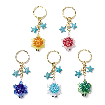 Стеклянные синтетические бирюзовые черепахи брелки