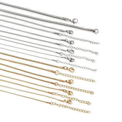 201 круглые ожерелья в виде змеи из нержавеющей стали для женщин