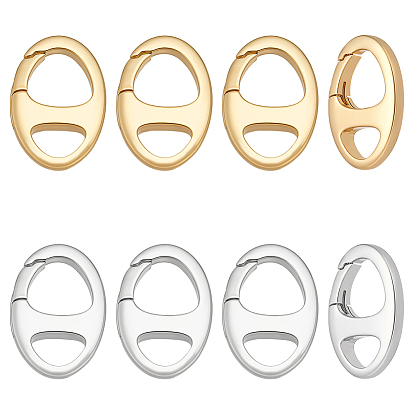 8шт. 2 цвета латунные пружинные затворные кольца, овальные