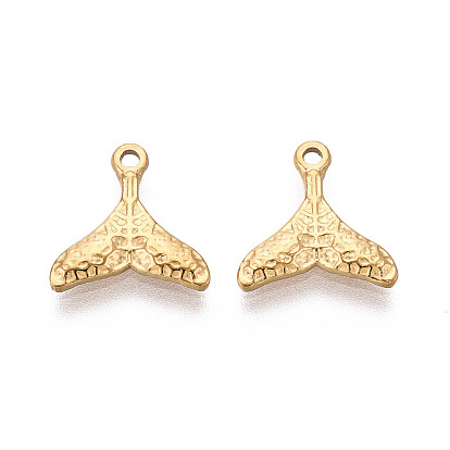 304 подвески в виде хвоста русалки из нержавеющей стали, ионное покрытие (ip)