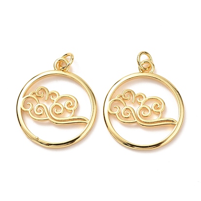 Латунные подвески, с целью перехода в кольце, долговечный, плоские круглые с облаком