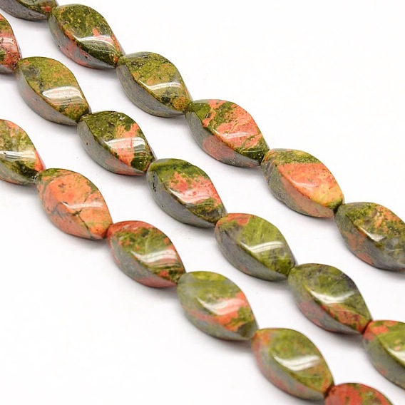 Natural Twist Unakite Beads Strands