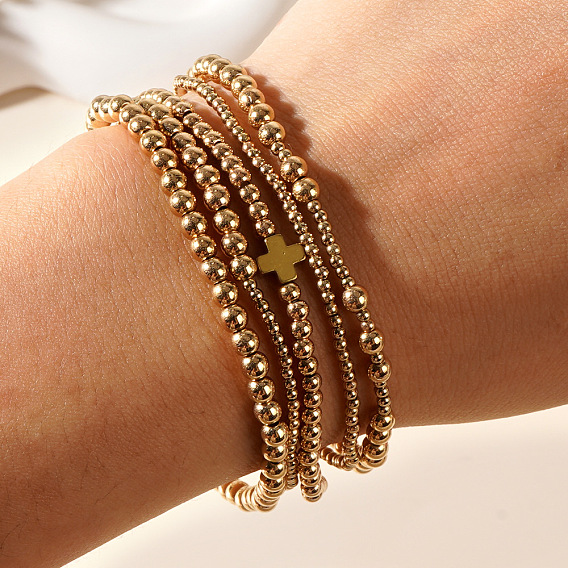 Браслеты из круглых бусин ccb, синтетический немагнитный гематитовый крестик для мужчин и женщин