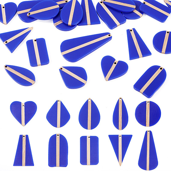 20 шт. 10 стили подвески из непрозрачной смолы и дерева, разнообразные