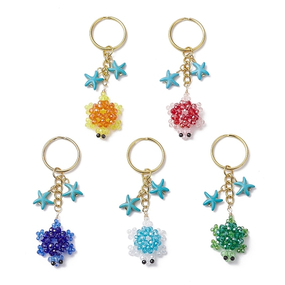 Стеклянные синтетические бирюзовые черепахи брелки