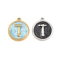 304 нержавеющей стальной эмали подвески, плоская круглая подвеска с буквой Т, ионное покрытие (ip)