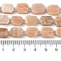 Sunstone naturelle perles brins, avec des perles de rocaille, rectangle