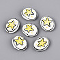 Handmade Porcelain Beads, Hand Painted Ceramic Beads, Famille Rose Porcelain, Oval & Star