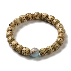Moon and Star Bodhi & Synthetic Shoushan Stone Beaded Stretch Bracelets