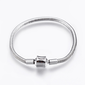 304 Stainless Steel European Style Bracelet Making, with Clasps