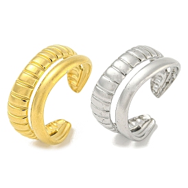 304 Stainless Steel Double Lines Open Cuff Ring