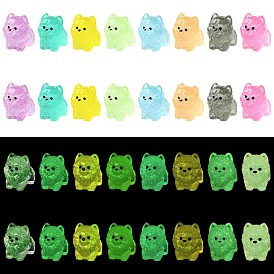 40 piezas 8 colores adornos luminosos de perros en miniatura, accesorios de casa de muñecas micro paisaje hogar, simulando decoraciones de utilería, brillan en la oscuridad
