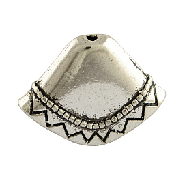 Tibetan Style Alloy Bead Cones, For Tassels Pendant,  Apetalous, Cadmium Free & Lead Free, 17x23x8mm, Hole: 1.5mm, about 300pcs/1000g
