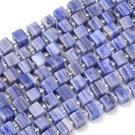 Бусины лэмпворк , кубические, со стеклянными бусинами-спейсерами