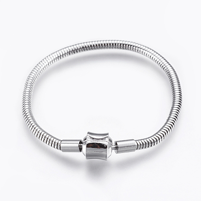 304 Stainless Steel European Style Bracelet Making, with Clasps