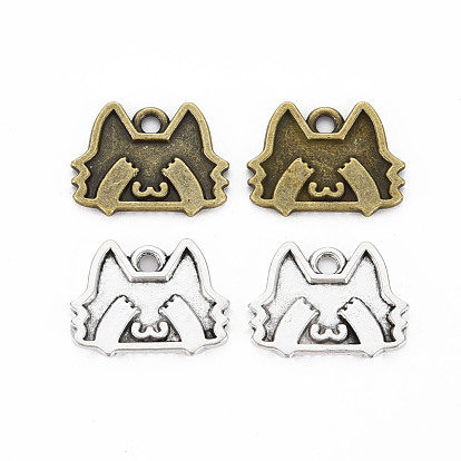 Сплавочные сеттинги для кулона, тибетский стиль, без кадмия и без свинца, кошка