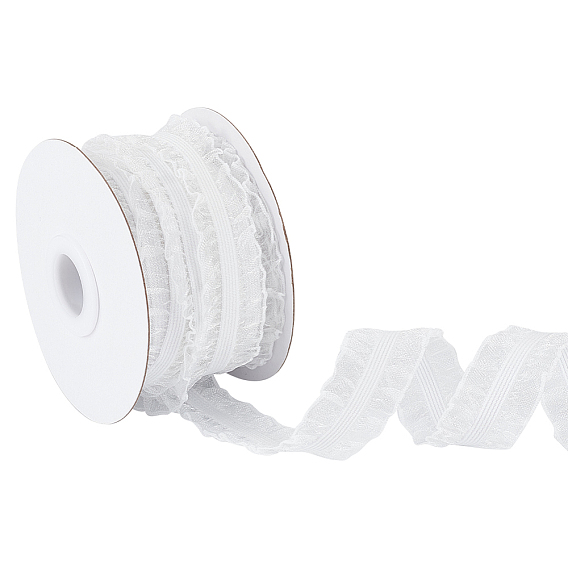 10 ярдов чинлона эластичная плиссированная кружевная отделка, для шитья, украшение подарка