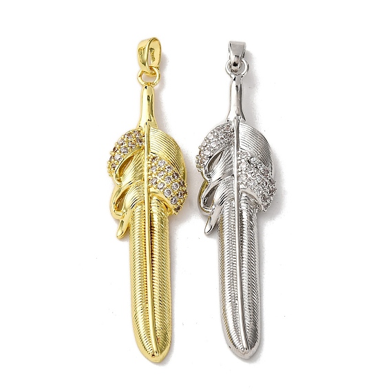 Латунные микро проложить кубического циркония подвески, амулеты с кинжалом и пером