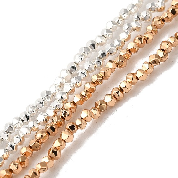 Гальванические нити из синтетических немагнитных гематитовых бусин, граненые круглые