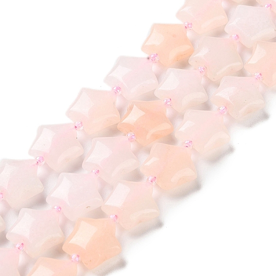 Природного розового кварца нитей бисера, с бисером, дутая звезда