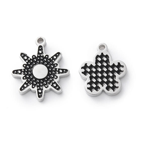 304 из нержавеющей стали шармы эмали, цвет нержавеющей стали, цветочный шарм