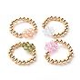 Messing Zirkonia Fingerringe, Blume