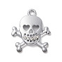 Alloy Pendants, with Glass Rhinestone, Skull