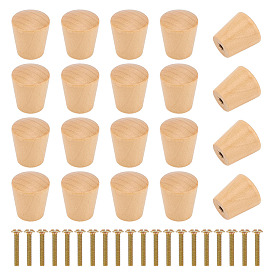 20Деревянные ручки ящика Schima, тянущие ручки, с железными винтами