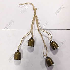 Iron with Handmade Hessian Rope Pendant Decorations, Bell