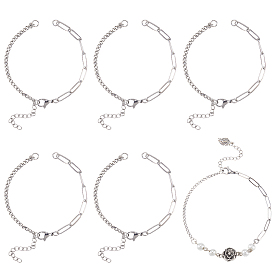 16шт. латунные цепочки и скрепки для изготовления браслетов