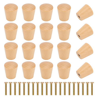 20Деревянные ручки ящика Schima, тянущие ручки, с железными винтами