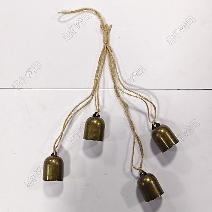 Iron with Handmade Hessian Rope Pendant Decorations, Bell