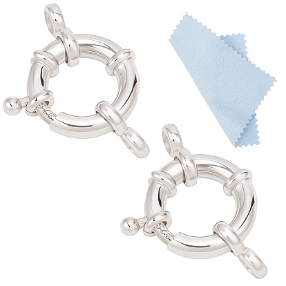 925 большие пружинные застежки из стерлингового серебра, с двухсторонней замшевой тканью для полировки серебра