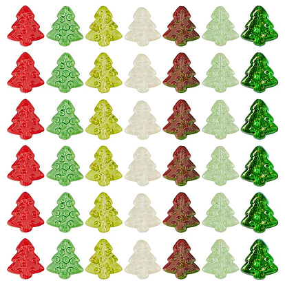 80 шт 7 цвета прозрачные стеклянные бусины, рождественская елка