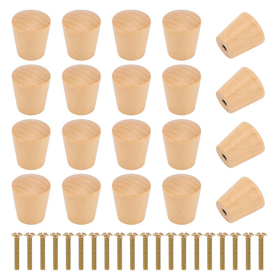 20Деревянные ручки ящика Schima, тянущие ручки, с железными винтами