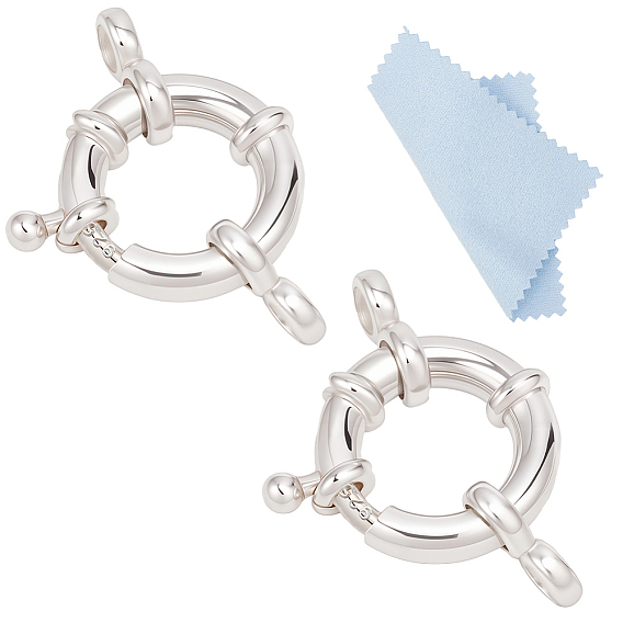 925 большие пружинные застежки из стерлингового серебра, с двухсторонней замшевой тканью для полировки серебра