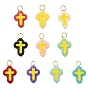 20 шт 10 цвета подвески лэмпворк ручной работы, крестик, с 304 фурнитурой из нержавеющей стали