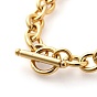 304 Stainless Steel Cable Chain Bracelets, with Toggle Clasps