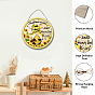 Wood Hanging Wall Decorations, with Jute Twine, Flat Round with Word