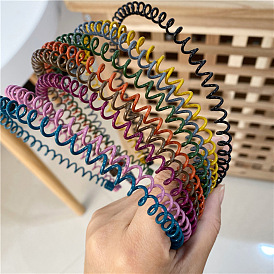 Chic Colorful Spring Metal Headband for Girls - Electroplated Alloy Hair Accessories
