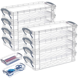 Прямоугольный пластиковый пенал, настольный органайзер для канцелярских принадлежностей