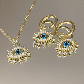 Ожерелья с подвесками из сплава со стразами от сглаза и комплекты серег-колец для женщин