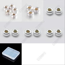 24 piezas 6 estilo 925 cuentas espaciadoras de plata esterlina, rosquilla y rondela
