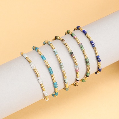 Браслеты из натуральных и синтетических драгоценных камней и стеклянного бисера для женщин, рондель