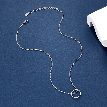 925 Colliers pendentifs géométriques en argent sterling pour femmes
