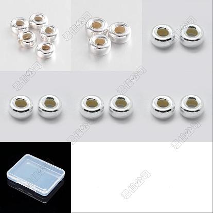 24 piezas 6 estilo 925 cuentas espaciadoras de plata esterlina, rosquilla y rondela