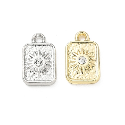 Подвески из сплава и страза, прямоугольник с солнечными чарами, долговечный
