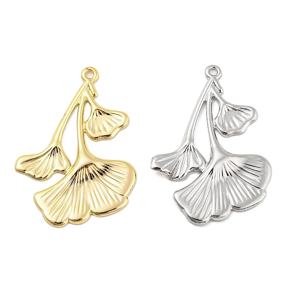 Латунные подвески, без кадмия, без никеля и без свинца, подвески из листьев гинкго