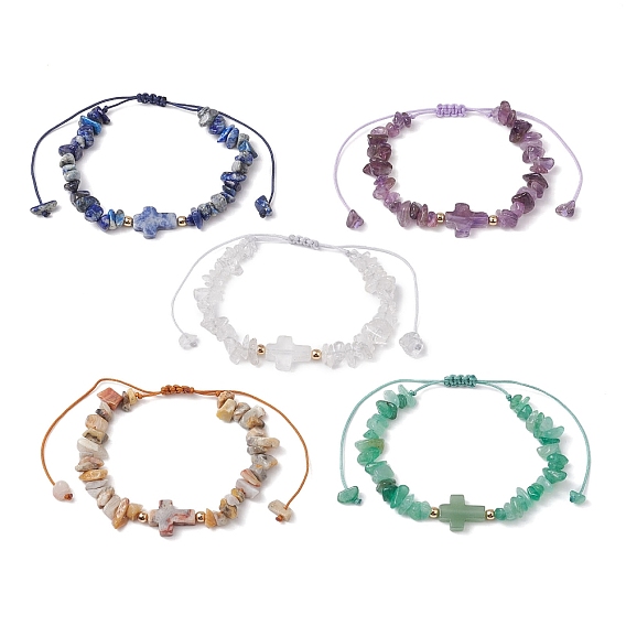 5шт. браслеты из натуральных драгоценных камней и переплетенных элементов для женщин и мужчин